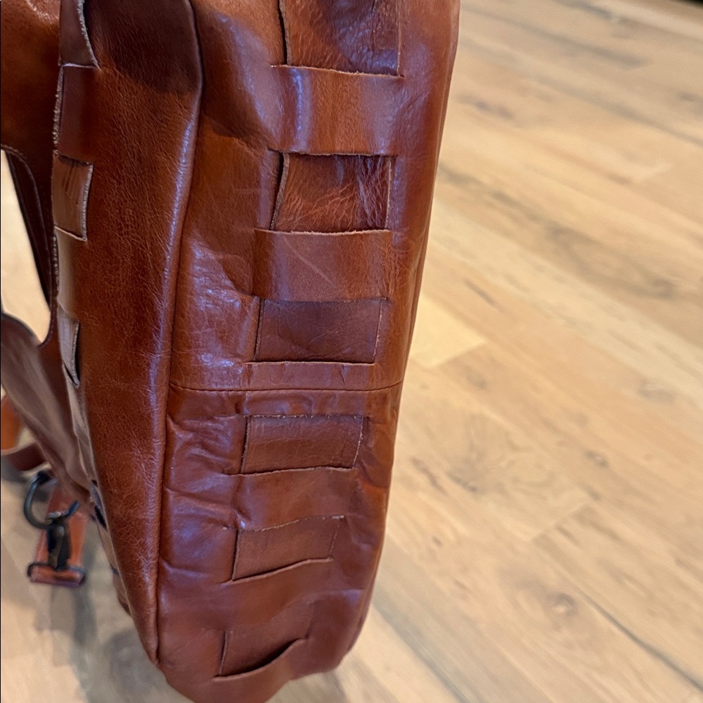 Bed Stu Orchid Studded Woven Leather Satchel Bag - Picture 9 of 14